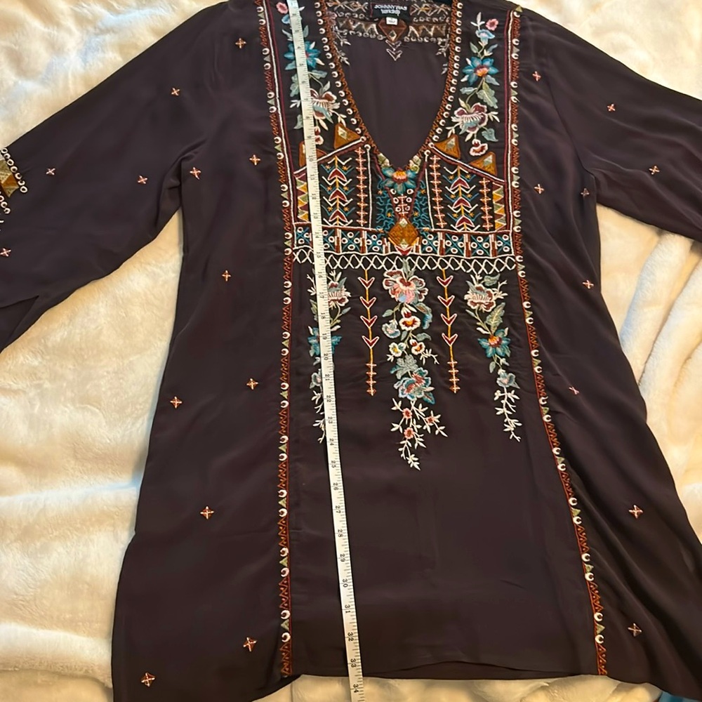 Johnny Was Dark Brown Embroidered Dress/Tunic - Picture 10 of 10